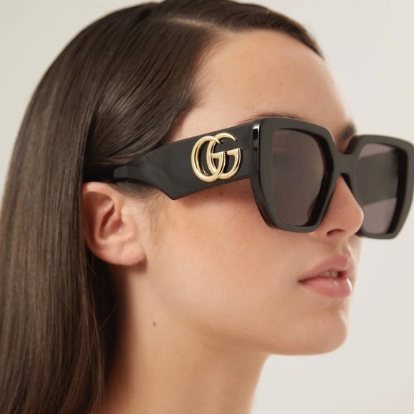 NEW GUCCI GG0956S 003 BLACK SUNGLASSES GUCCI WOMEN’S EYEWEAR GUCCI GG0956S - Picture 1 of 15